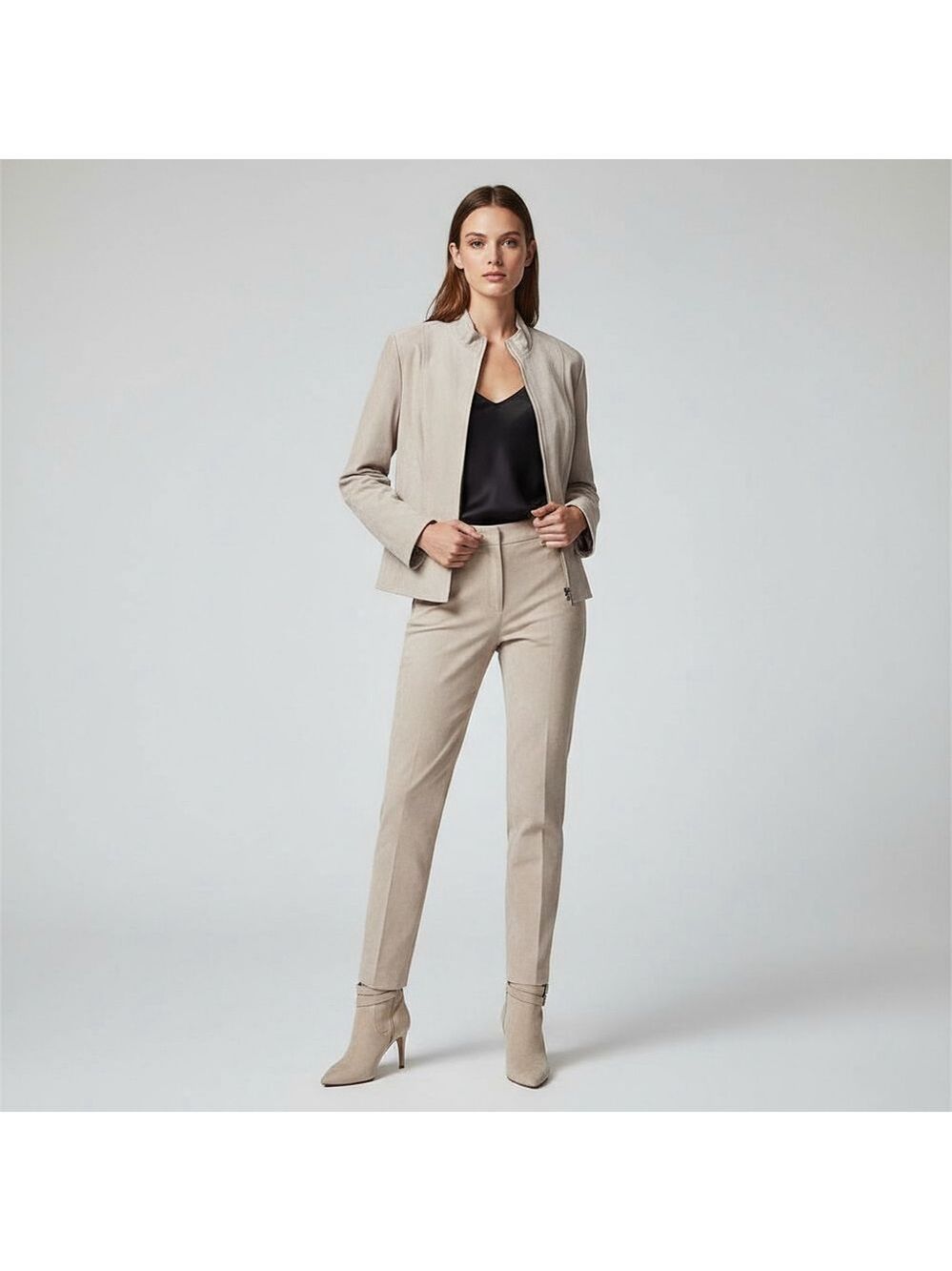 Anne Klein Beige Suede Jacket Size 10 NWT